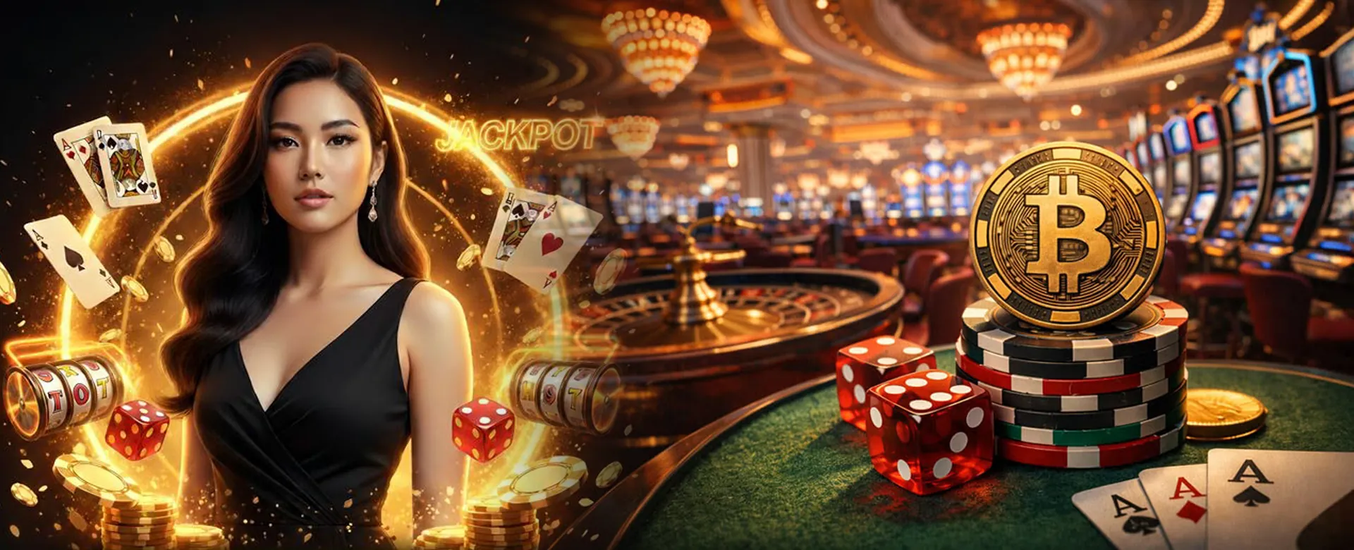 Jollibee 777 Poker Table with Golden Chips and Cards